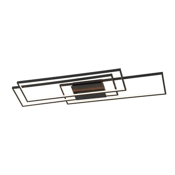Palco 39" Contemporary Minimalist Metal Adjustable Dimmable Geometric Integrated LED Flush Mount - JONATHAN Y